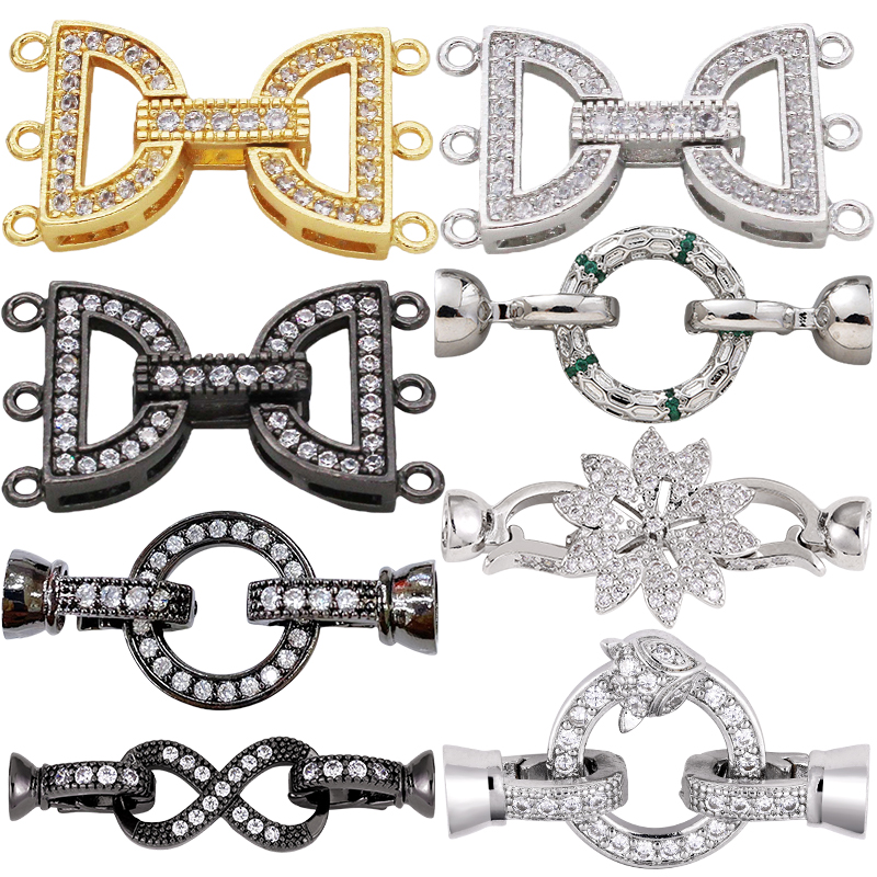 Jewelry Making Name - Juya 18K ゴールドメッキ装飾コネクターファスナーロッククラスプ DIY ファッション針仕事用パーツ真珠ビーズジュエリー作成用