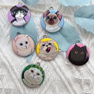Jewelry Making Earrings - 10 個漫画動物猫エナメルジュエリー作りかわいいぶら下げイヤリングペンダントネックレス DIY キーホルダー手芸用品