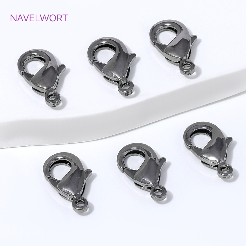 Jewelry Making Articles - 黒メッキ真鍮製12mmロブスタークラスプコネクターアクセサリー、ジュエリー用クラスプ、DIYブレスレットネックレス製作パーツ