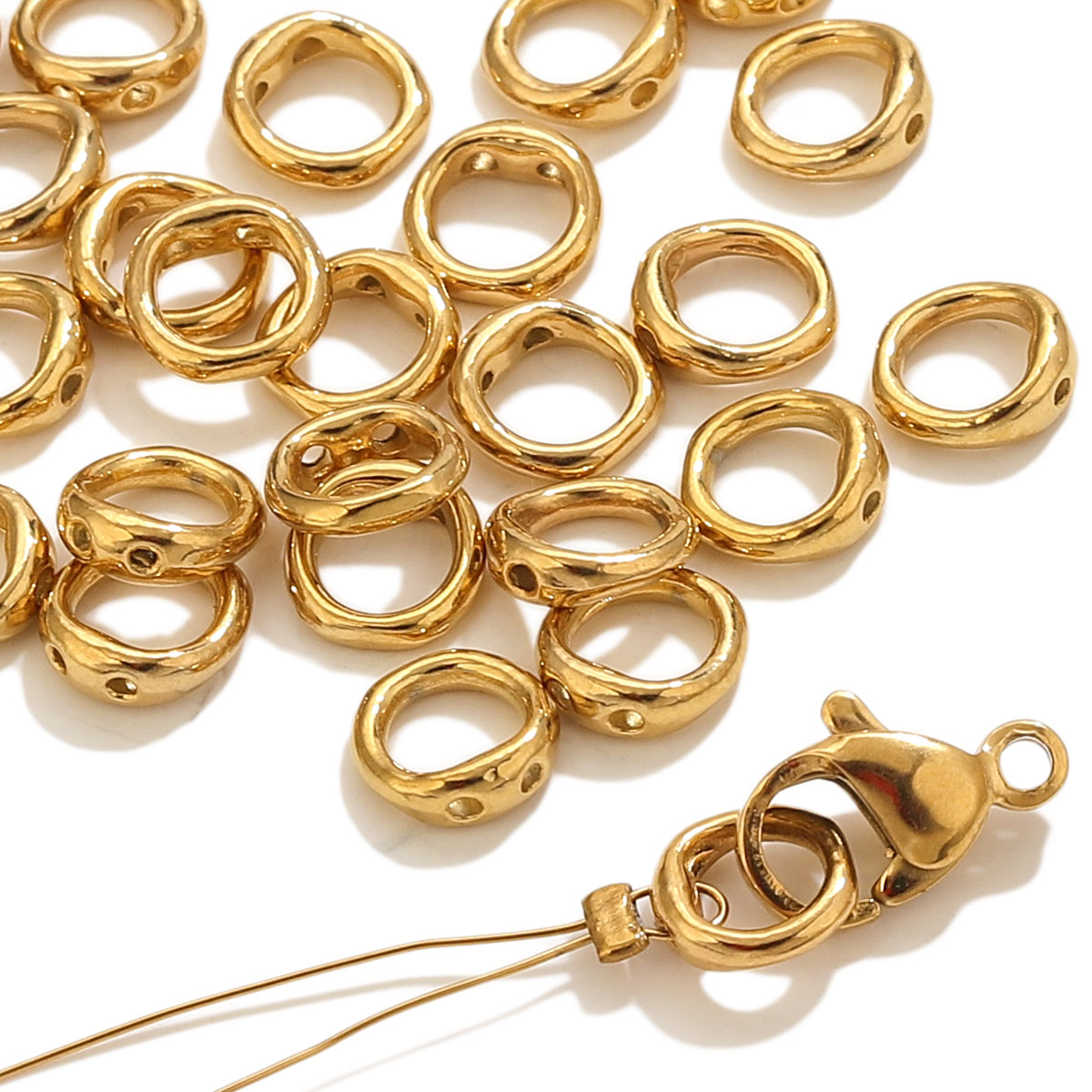 Jewelry Making Articles - 20個入り ステンレス製クラスプ エンドコネクター フック ビーズ用品 DIY