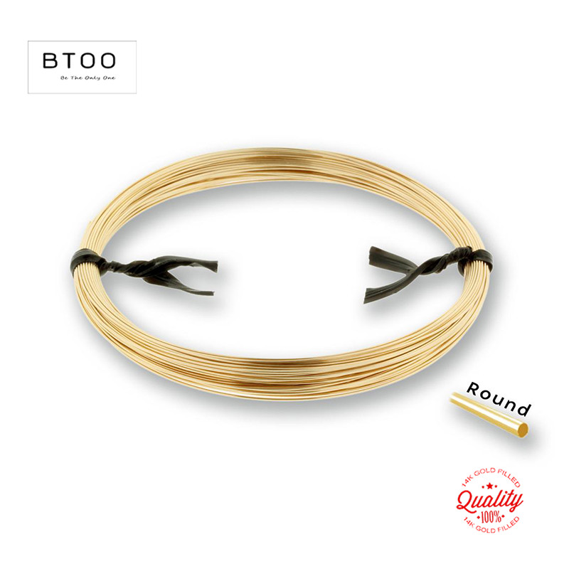 Jewelry Making Thread - 1メートル半硬/半軟14Kゴールドフィルドビーズワイヤー金属糸14Kゴールドワイヤー、ゴールドジュエリー製作、イヤリングDIY用