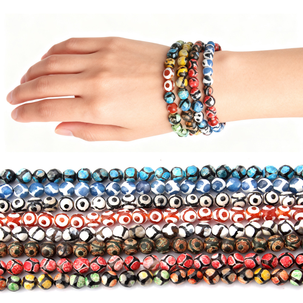 Jewelry Making With Stones - 8 ミリメートル/ストリング天然石ファセット瑪瑙ラウンドビーズスペーサールースジュエリー作成アクセサリー DIY ブレスレットネックレス装飾
