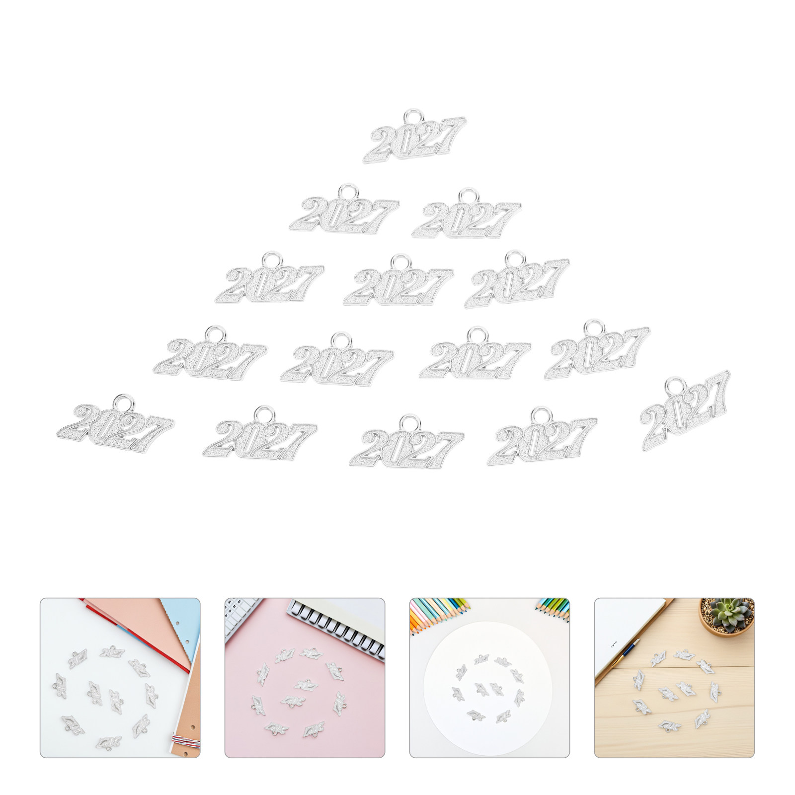Jewelry Making Classes - 100個 2027タッセルチャーム 卒業帽子デコレーション 2027年卒業クラス シグネットペンダント DIYジュエリー製作