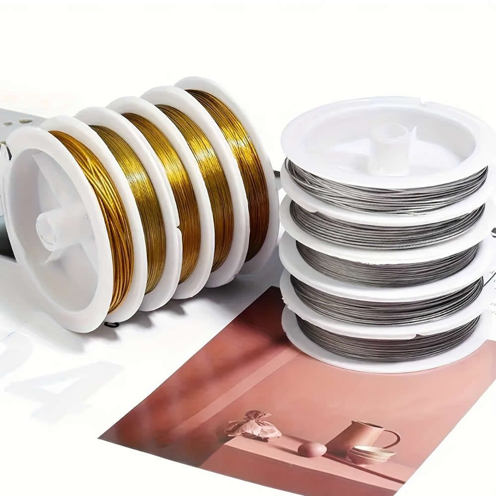 Jewelry Making Thread - 0.3-1mm ステンレススチール製タイガーテールビーズワイヤーロープコード糸、ジュエリー製作、DIY手芸、釣り用耐性ライン