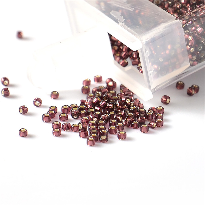 Jewelry Making Japan - 日本の東方の丸いガラスビーズ,シルバーの裏地付き,種子,針,ジュエリー作り,DIY,10g, 1.5mm, 15/0個,2500