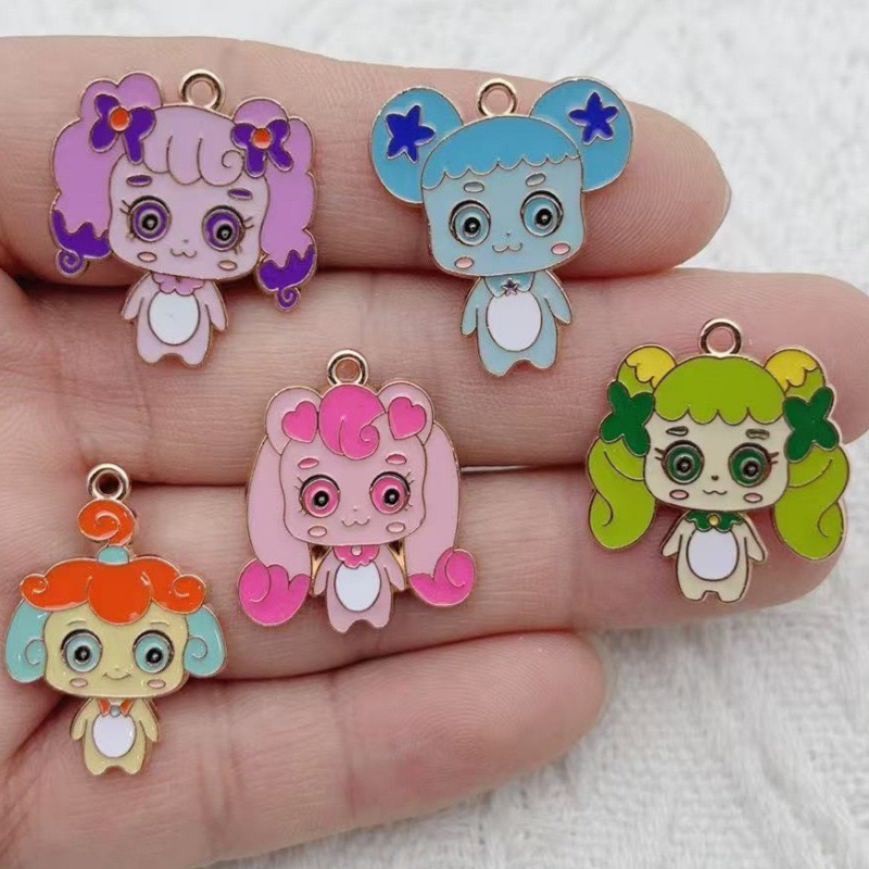 Jewelry Making Jewelry - 10 個漫画かわいいドリップオイル合金ジュエリーアクセサリーペンダントイヤリングブレスレット DIY ペンダント