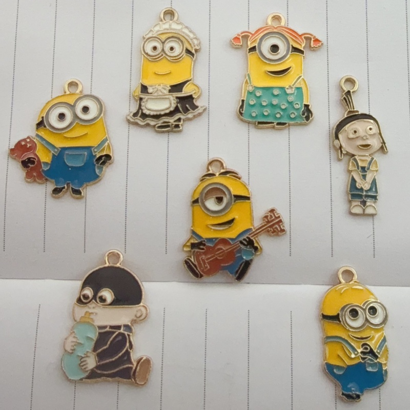 Jewelry Making Earrings - 10個入り合金製ドリップオイル漫画ペンダント、DIYジュエリー製作イヤリング、キーホルダーアクセサリー