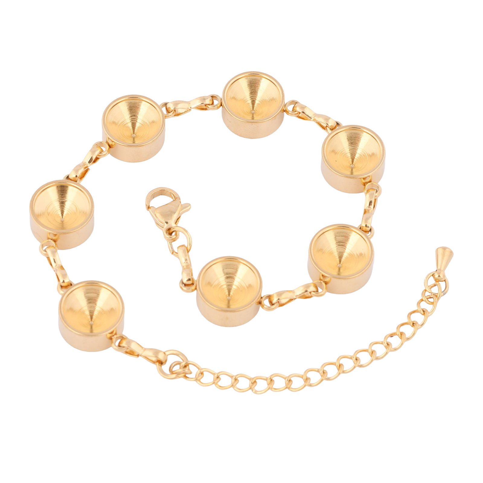 Jewelry Making With Stones - 2 個ステンレス鋼ゴールドメッキブレスレットベース設定ブランク Ss39 クリスタルストーン Diy ジュエリー作成アクセサリー