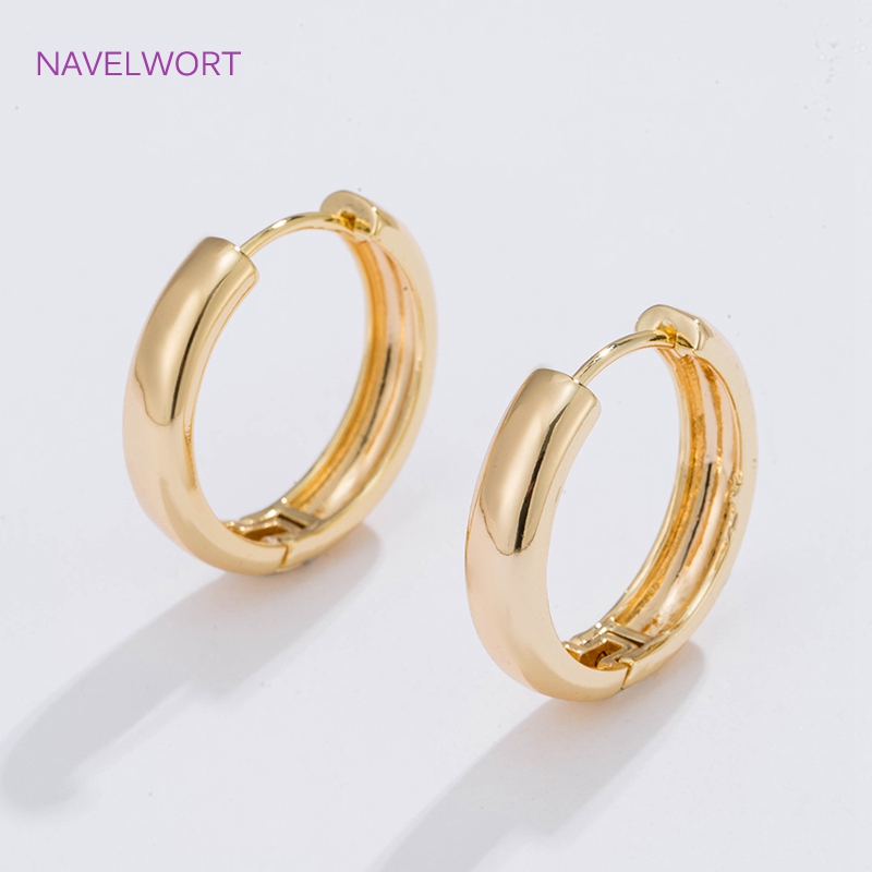 Jewelry Making Articles - 6 サイズのゴールドメッキサークルフープイヤリング女性ギフト、高品質のシンプルなラウンドイヤリング女性ファッションジュエリー