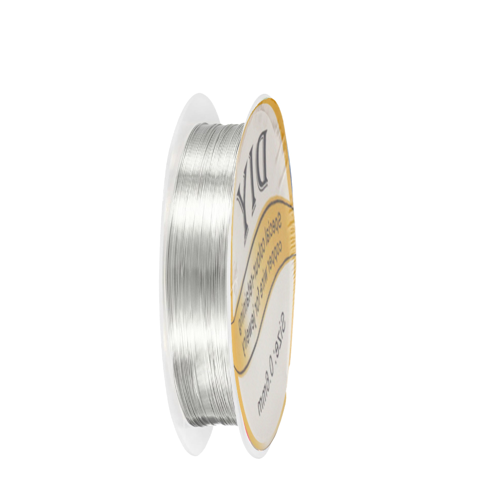 Jewelry Making Thread - 1ロール シルバー銅線 0.3/0.4/0.5/0.6/0.8mm ビーズコード ブレスレット ネックレス