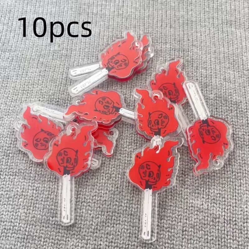 Jewelry Making Earrings - 10個のアクリルスカルペンダント、DIYジュエリー作り、イヤリング、ネックレス、キーホルダーアクセサリー