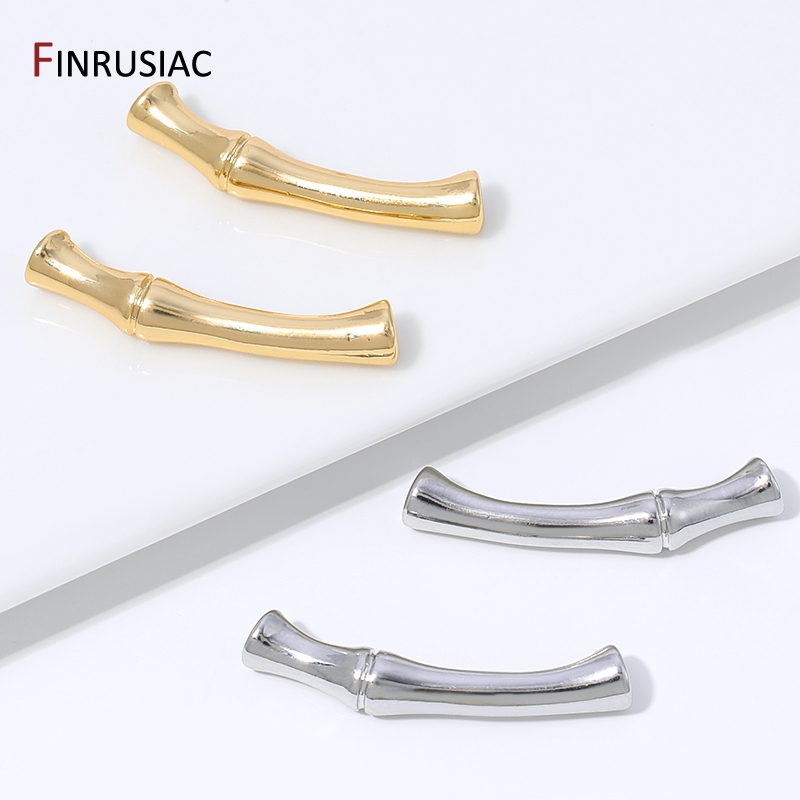 Jewelry Making Items - 18K金メッキ真鍮チューブスペーサービーズ、竹節型貫通穴セパレータービーズ、DIYジュエリー製作アクセサリー用