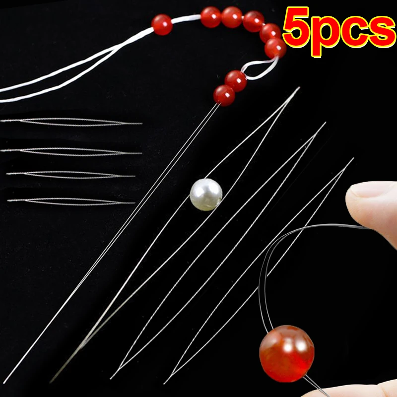 Jewelry Making Eye Pins - 5 ピース/セットオープンビッグアイビーズ針ネックレスブレスレット DIY ステンレス鋼セルフスレッディングビーズツールジュエリーピンを作るため