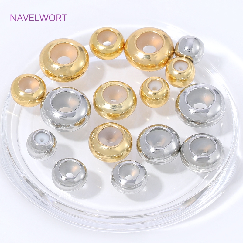 Jewelry Making Items - 18K金メッキ位置調整シリコンビーズ、ネックレス作成用、ブレスレット用ストッパービーズ、DIYジュエリーアクセサリー