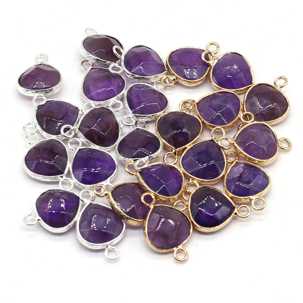 Jewelry Making With Stones - 2 個天然石コネクタ脂肪水ドロップペンダントチャーム DIY 女性男性ネックレスブレスレットジュエリーメイキングアクセサリー