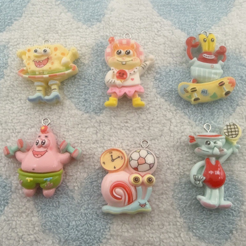 Jewelry Making Earrings - 10個入り漫画風樹脂ペンダント、DIYジュエリー製作イヤリング、キーホルダーアクセサリー