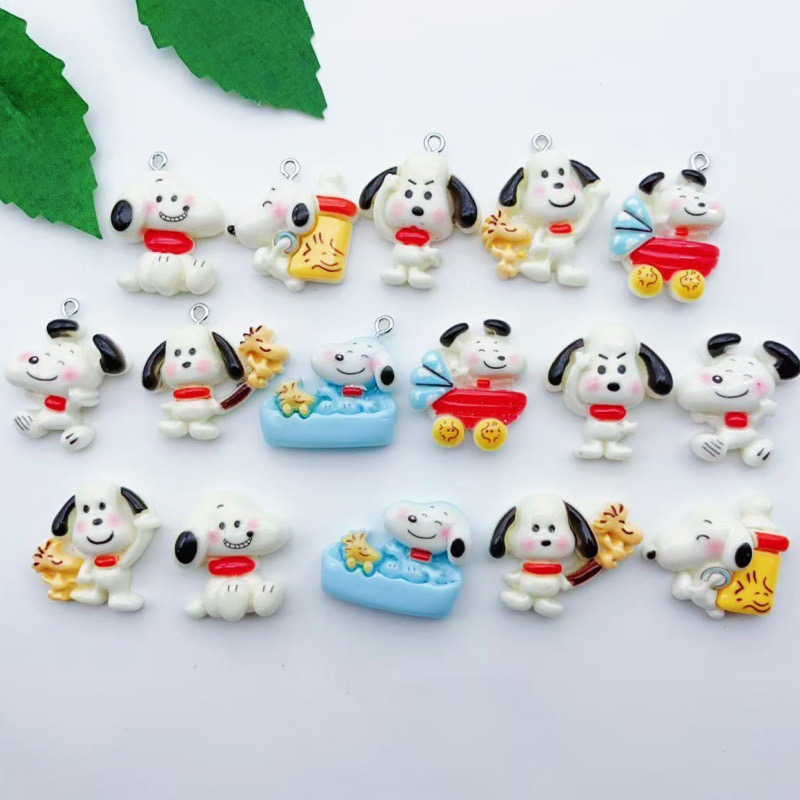 Jewelry Making Earrings - 12個入り樹脂製漫画犬ペンダント、DIYジュエリー製作イヤリング、キーホルダーアクセサリー
