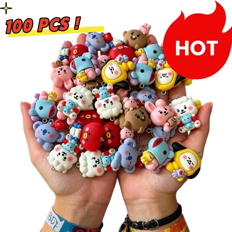 Jewelry Making Earrings - 7 個 BT21 樹脂漫画チャーム DIY アクセサリークラフト用品ジュエリー作成用イヤリングネックレスブレスレットペンダント電話デコ