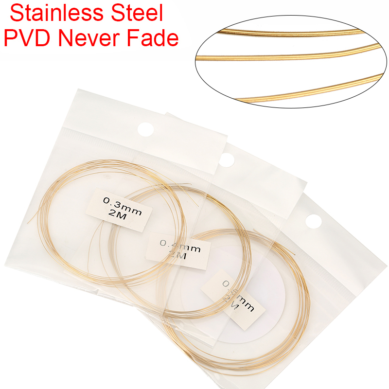 Jewelry Making Thread - 2メートル ステンレス鋼 0.3 0.4 0.5 mm