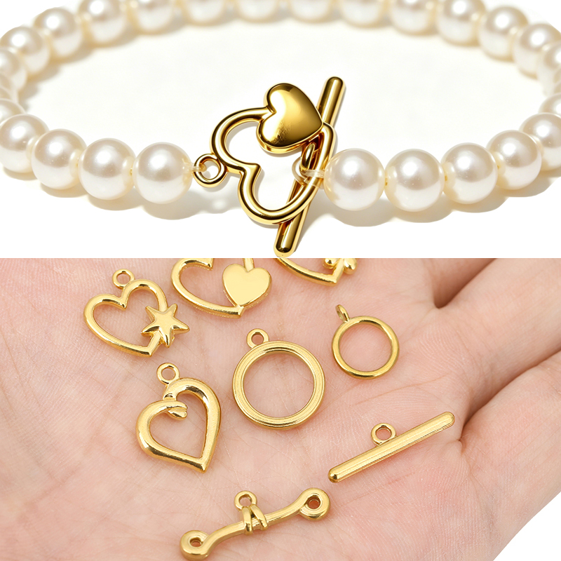 Jewelry Making Name - 5セットPVD加工ステンレス鋼OTクラスプトグルブレスレットフックエンドネックレスコネクターDIYジュエリー製作アクセサリー用