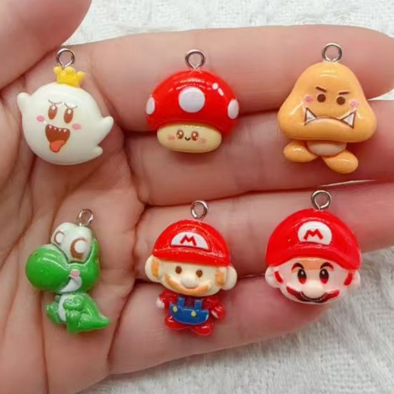 Jewelry Making Earrings - 10個入り樹脂製漫画ペンダント、DIYジュエリー製作イヤリング、キーホルダーアクセサリー