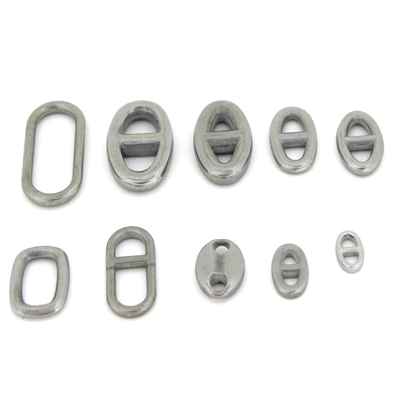 Jewelry Making Name - 10 個のステンレス鋼の二重穴楕円形コネクタチャームジュエリー作成所見アクセサリー