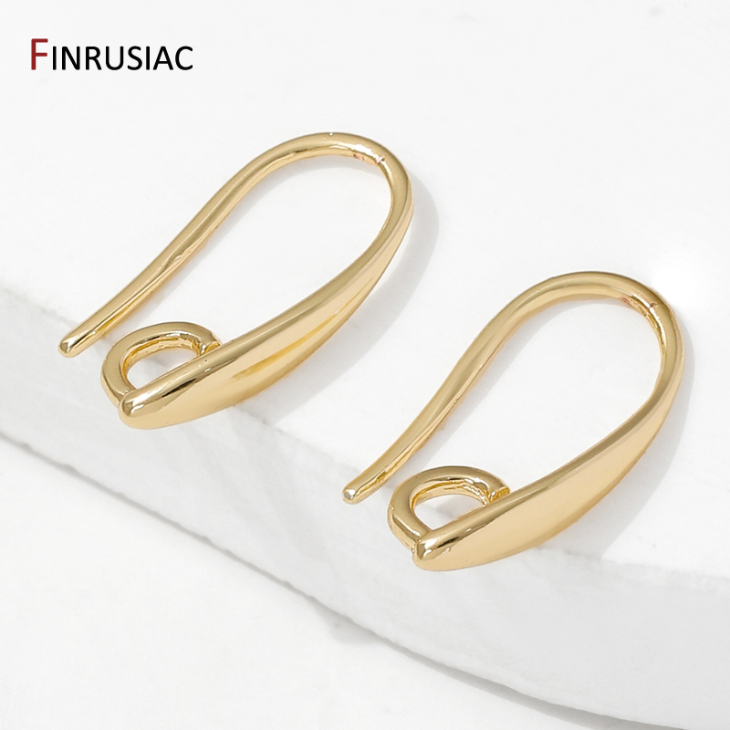 Jewelry Making Thread - 14K金メッキ真鍮製スムースイヤリングフック、イヤリング製作用品、DIYジュエリー製作用金具アクセサリー