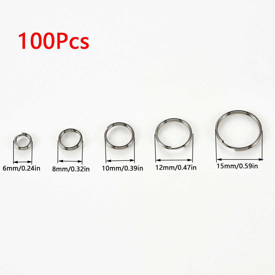 100 個ステンレス鋼ミニダブルオープン丸カン 6/8/10 - Jewelry Making Jump Rings のレビューと価格