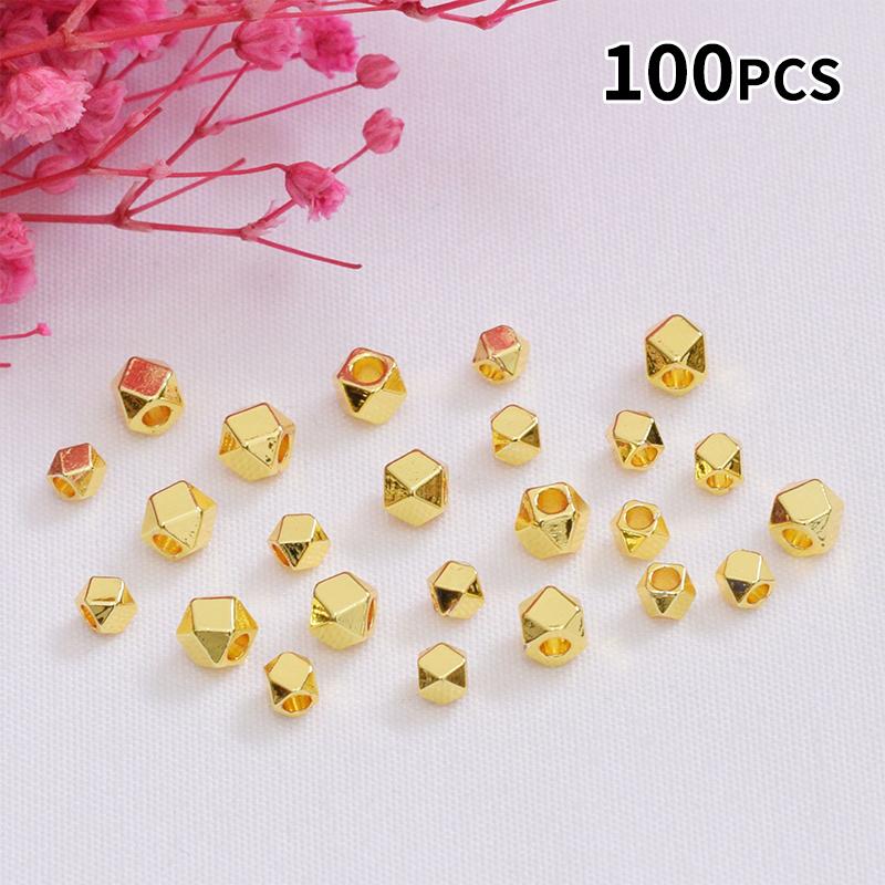 100個入り ファセットスペーサービーズ 金メッキ 光沢のあ - Jewelry Making Classes のレビューと価格