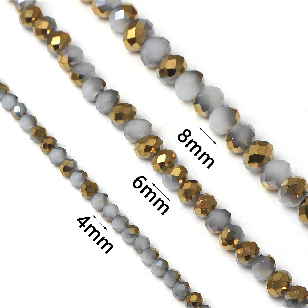 4/6/8mm ファセットカットクリスタルビーズ ホワイトジ - Jewelry Making Beginners のレビューと価格