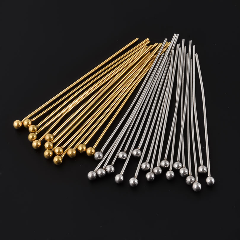 50 ピース/ロット 18 18k ゴールドメッキボールヘッ - Jewelry Making Eye Pins のレビューと価格