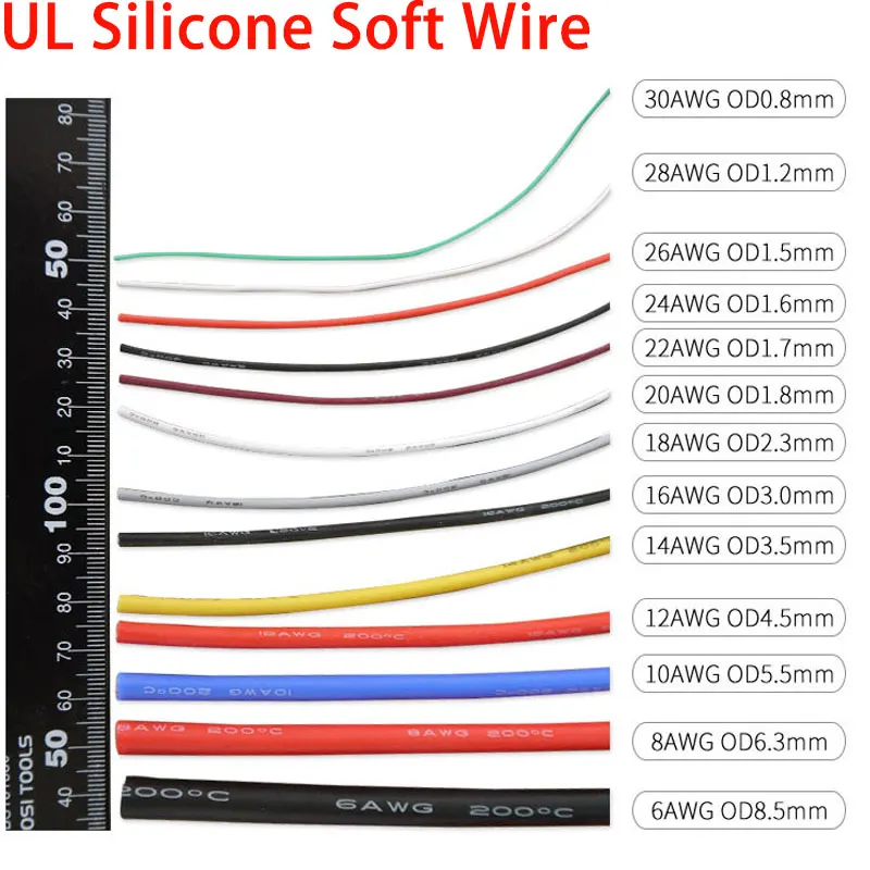 1M/5M 耐熱ケーブル 30 28 26 24 22 20 - Wire 22 Gauge Copper のレビューと価格