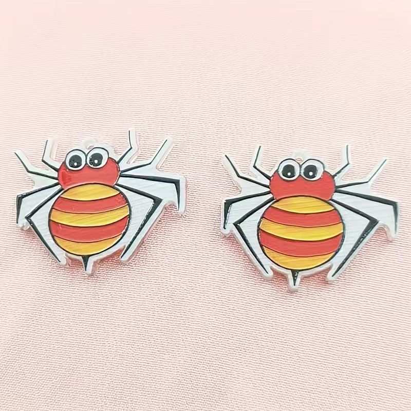 10個のアクリルハロウィンスパイダーペンダント、DIYジュエ - Jewelry Making Earrings のレビューと価格