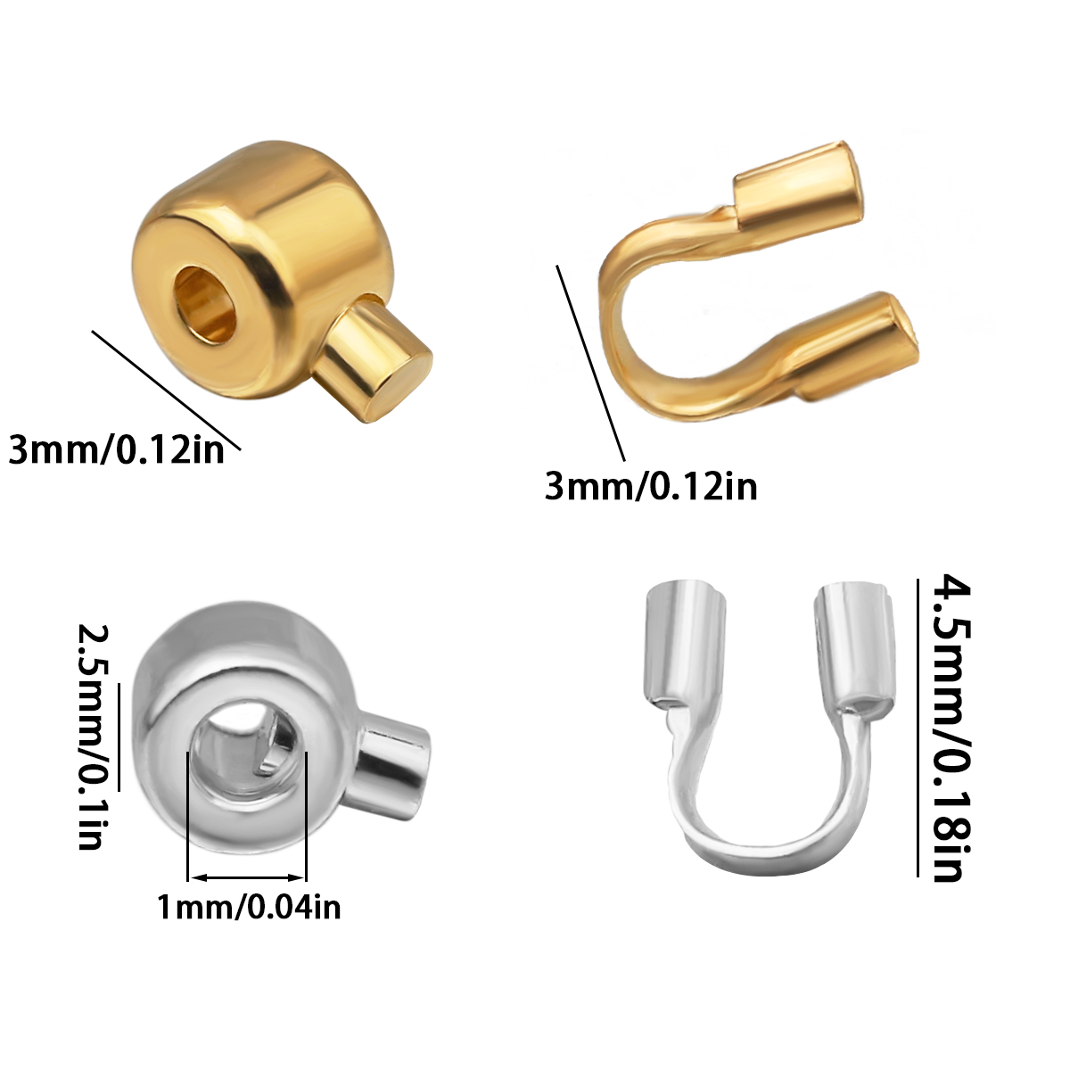 20 個の位置決めビーズ銅鋼ゴールドカラーワイヤープロテクタ - Jewelry Making Thread のレビューと価格