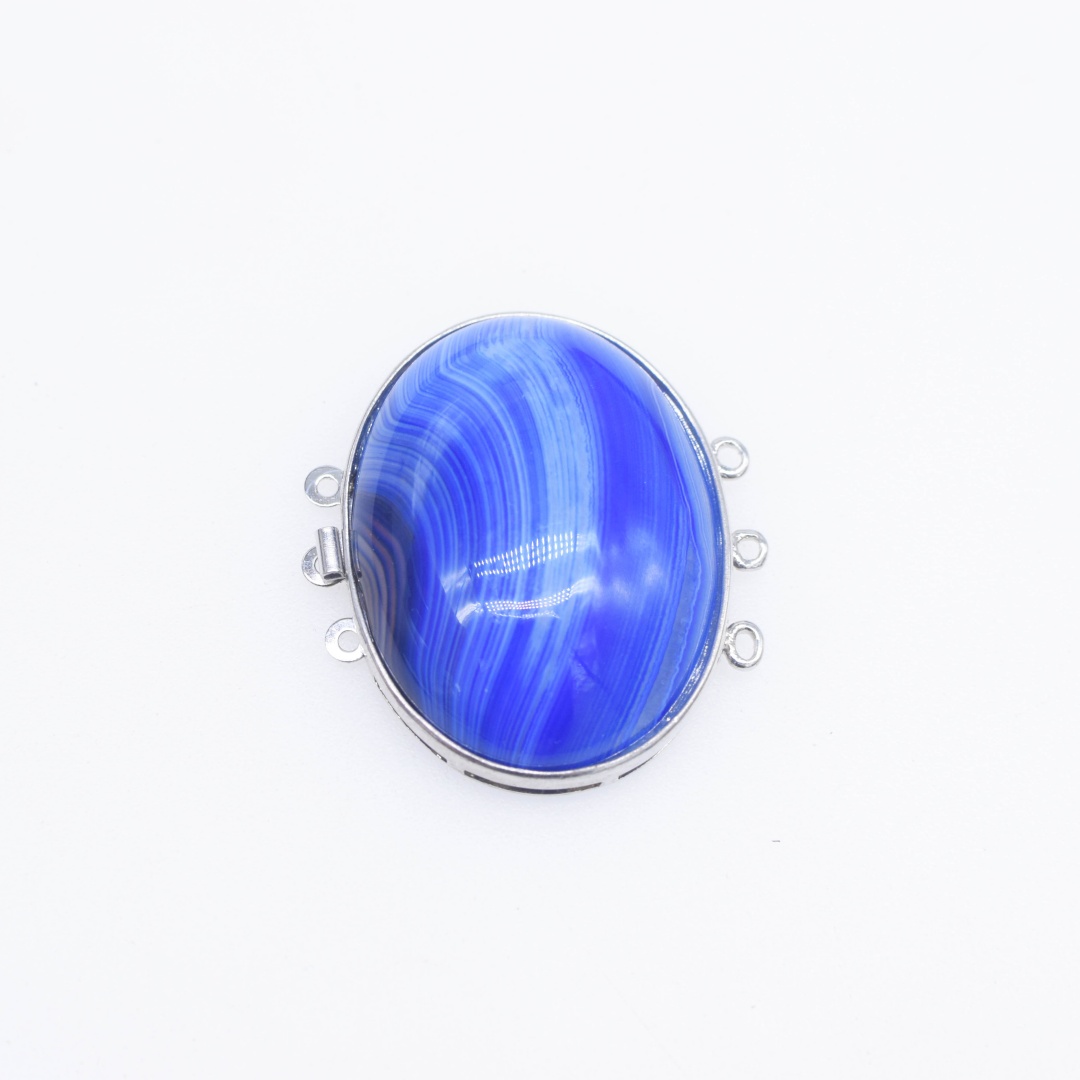 1個入り マルチカラー瑪瑙 フラットオーバルクラスプ 30x - Jewelry Making With Stones のレビューと価格