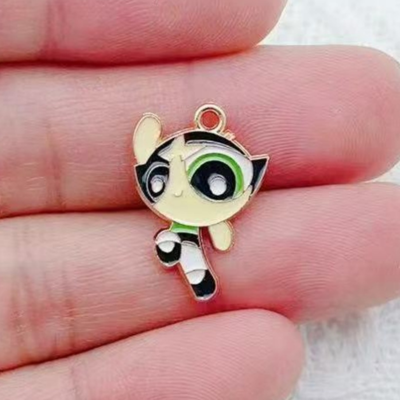 10個入り 合金製オイルドリップ漫画ガールペンダント、DIY - Jewelry Making Earrings のレビューと価格