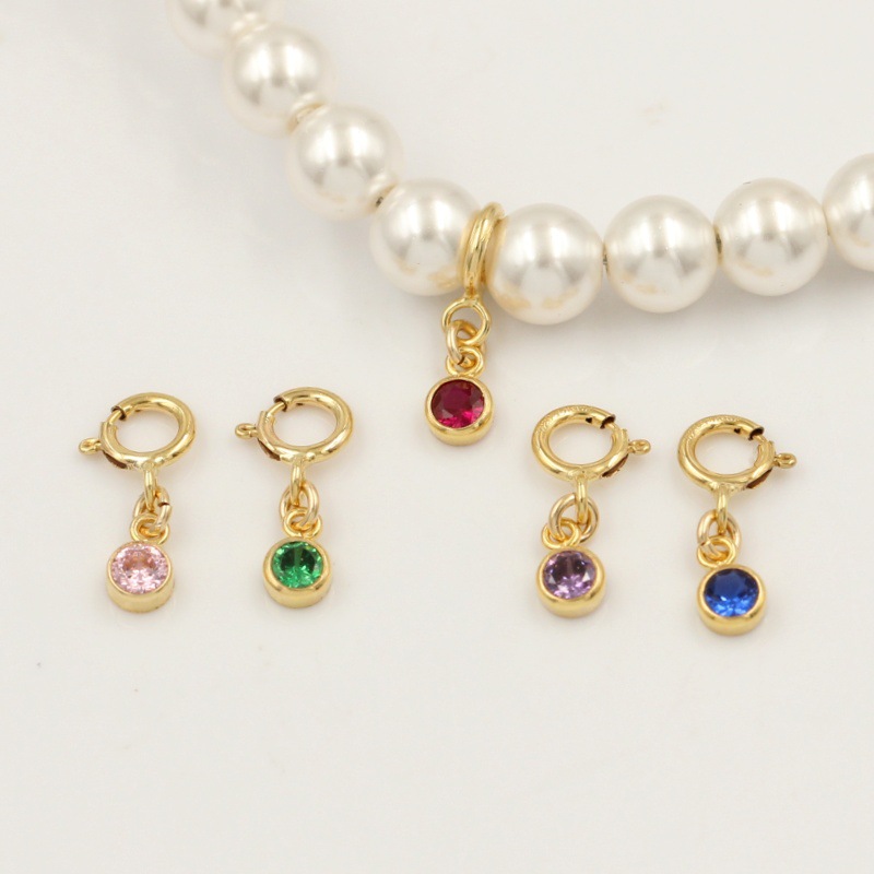 14Kゴールドフィルド スプリングリングクラスプ 誕生石CZ - Jewelry Making With Stones のレビューと価格