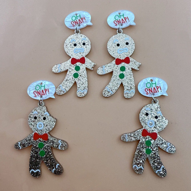 10個のかわいいクリスマスジンジャーブレッドマンペンダント、 - Jewelry Making Earrings のレビューと価格