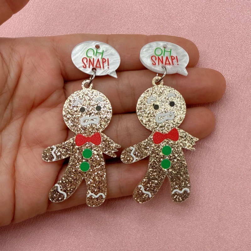 10個のかわいいクリスマスジンジャーブレッドマンペンダント、 - Jewelry Making Earrings のレビューと価格