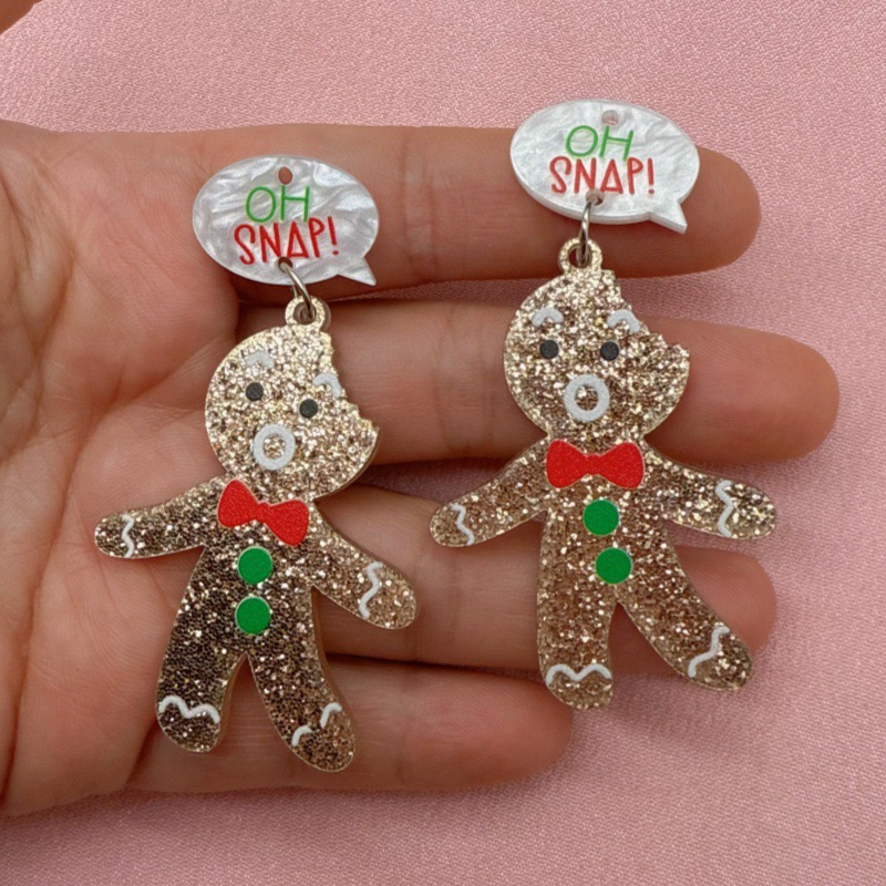 10個のかわいいクリスマスジンジャーブレッドマンペンダント、 - Jewelry Making Earrings のレビューと価格