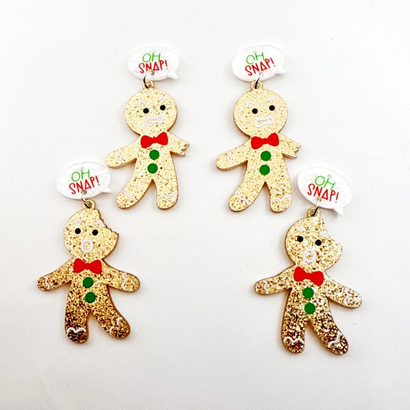 10個のかわいいクリスマスジンジャーブレッドマンペンダント、 - Jewelry Making Earrings のレビューと価格