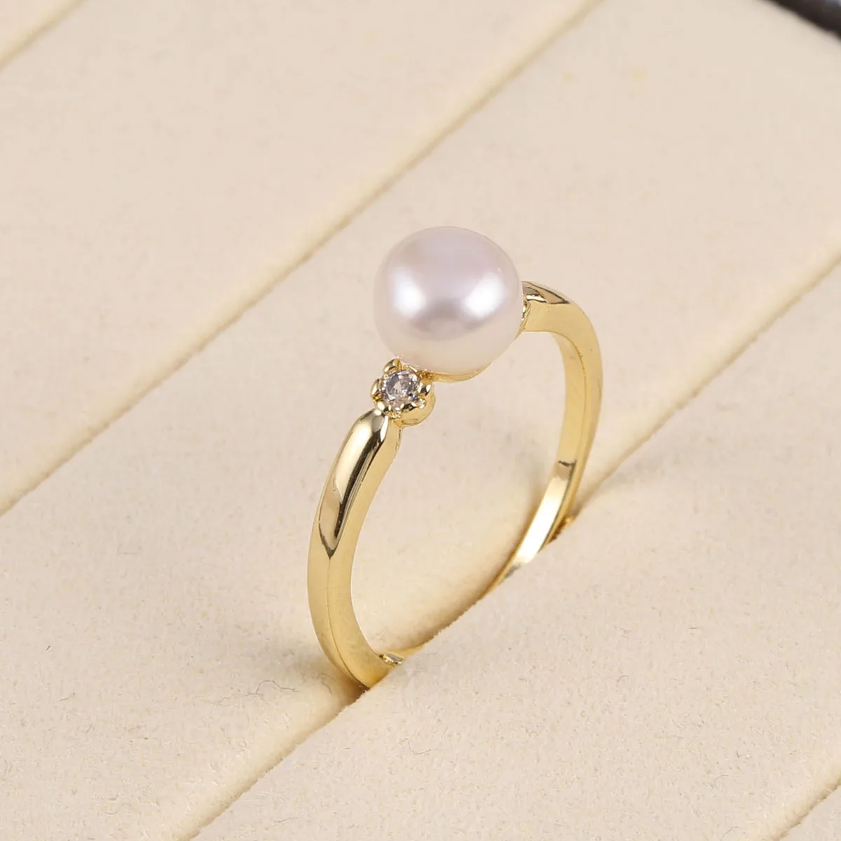 天然淡水真珠リングラウンド形状サーカスリング DIY チャー - Ring Blank Adjustable のレビューと価格