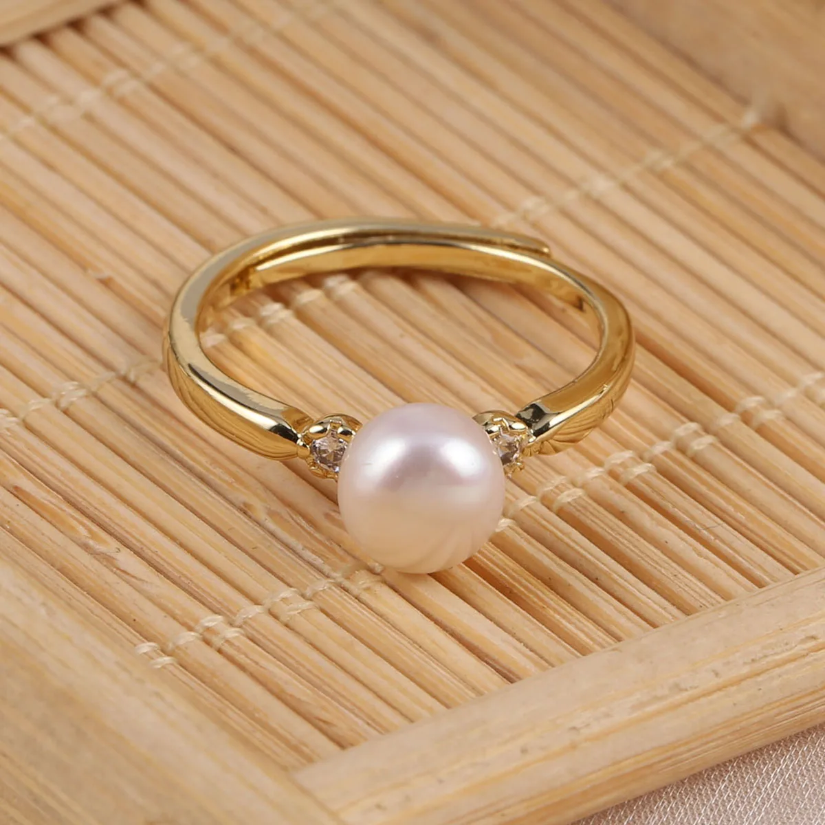 天然淡水真珠リングラウンド形状サーカスリング DIY チャー - Ring Blank Adjustable のレビューと価格