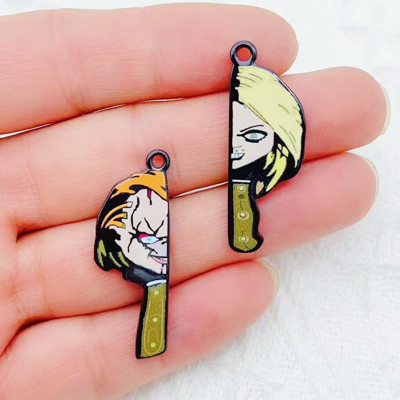 10 個漫画ピエロ面白いカップル片面アクリルジュエリー DI - Jewelry Making Jewelry のレビューと価格