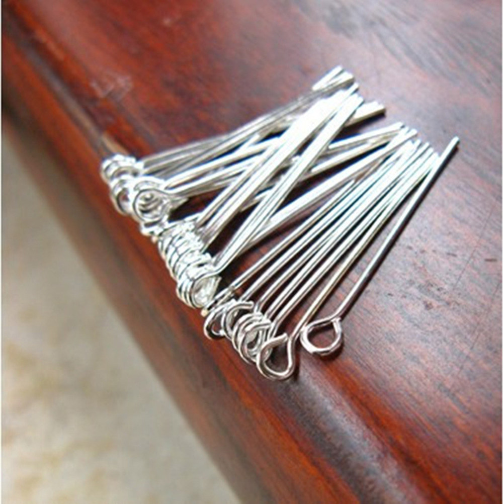 200個 ステンレス製 オープンアイピン 5x0.4x0.1 - Jewelry Making Eye Pins のレビューと価格