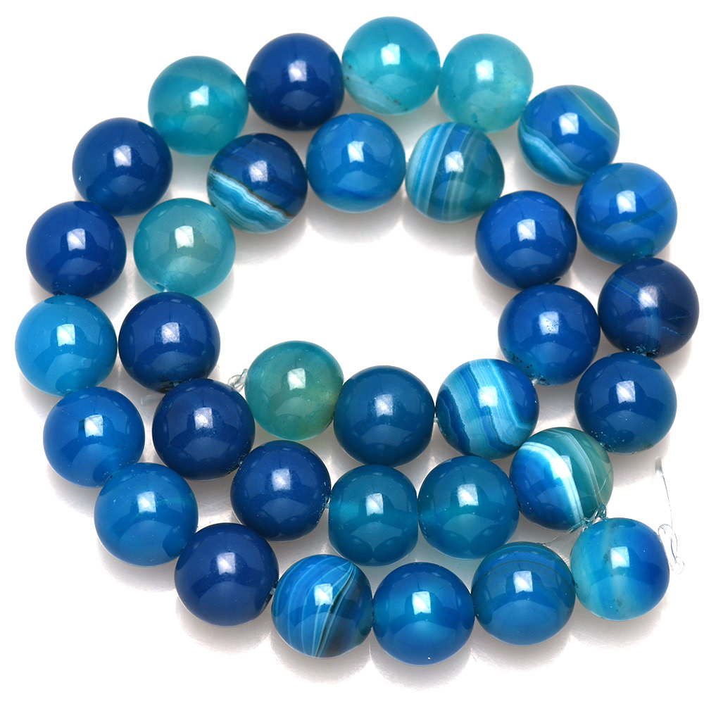 天然石バンドブルーレース瑪瑙ラウンドルースビーズ 4 6 8 - Jewelry Making With Stones のレビューと価格