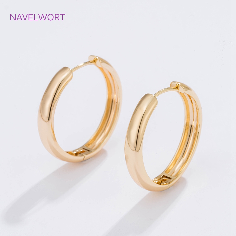 6 サイズのゴールドメッキサークルフープイヤリング女性ギフト - Jewelry Making Articles のレビューと価格
