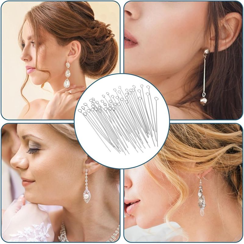 A01F-Hot 300個 1.6インチ 304ステンレス鋼 - Jewelry Making Eye Pins のレビューと価格