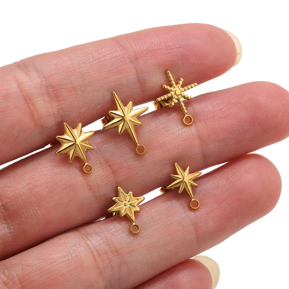 6個入りステンレス製スターピアススタッド、イヤリング製作ツー - Jewelry Making Tutorials のレビューと価格
