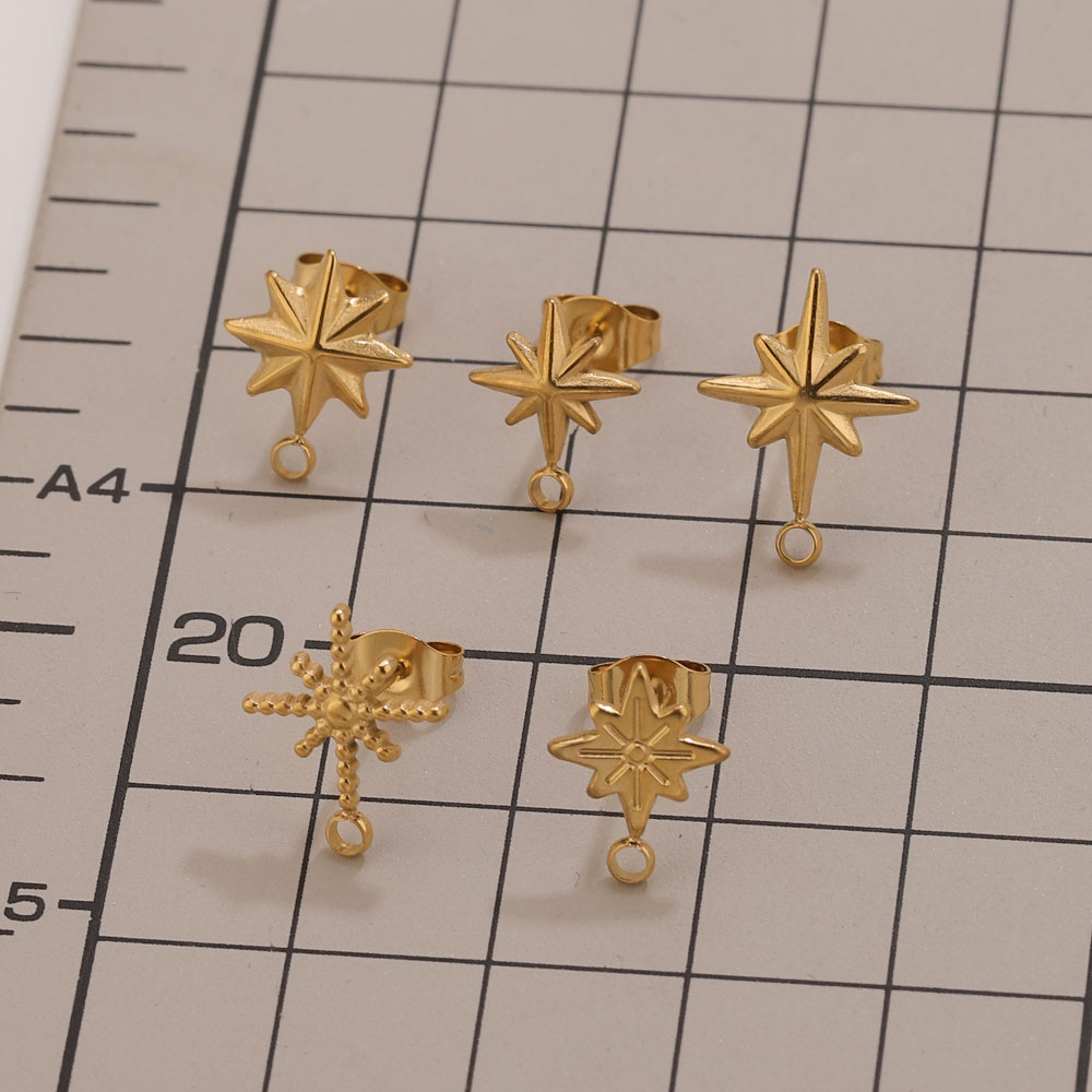 6個入りステンレス製スターピアススタッド、イヤリング製作ツー - Jewelry Making Tutorials のレビューと価格